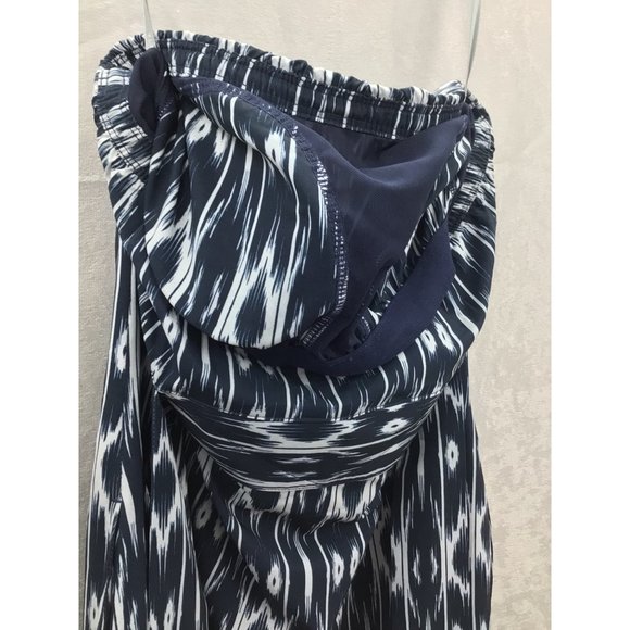 Athleta Ikat Strapless Anywhere Dress Size 2 Blue/White - Picture 4 of 11